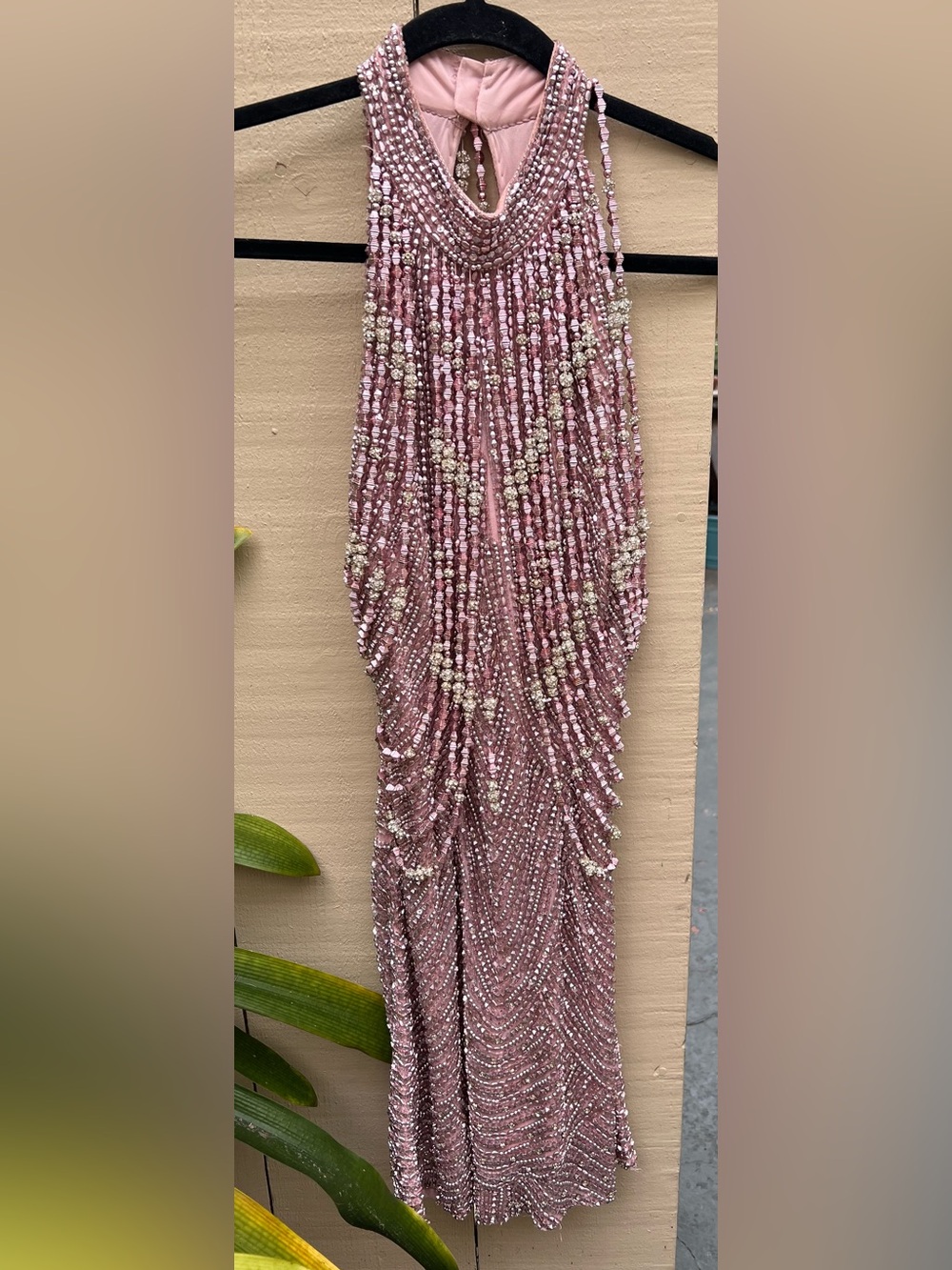 Sherri Hill Rose Gold Beaded Mini Dress prom 
Halter Cocktail Size 4 - Picture 3 of 17